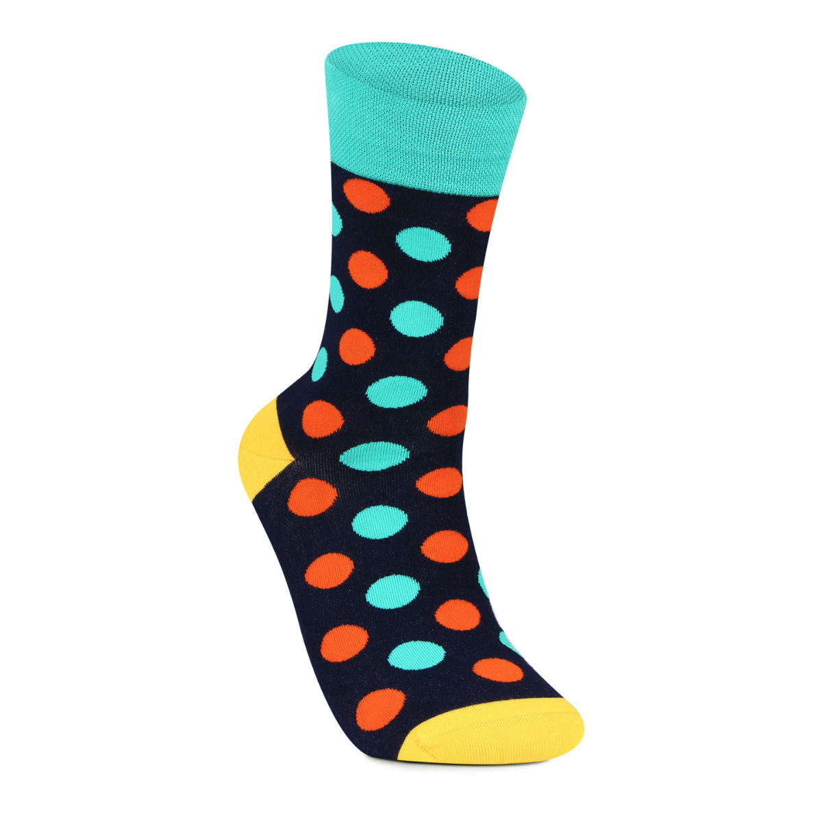 Naïve - Short smart gray socks with blue polka dots –