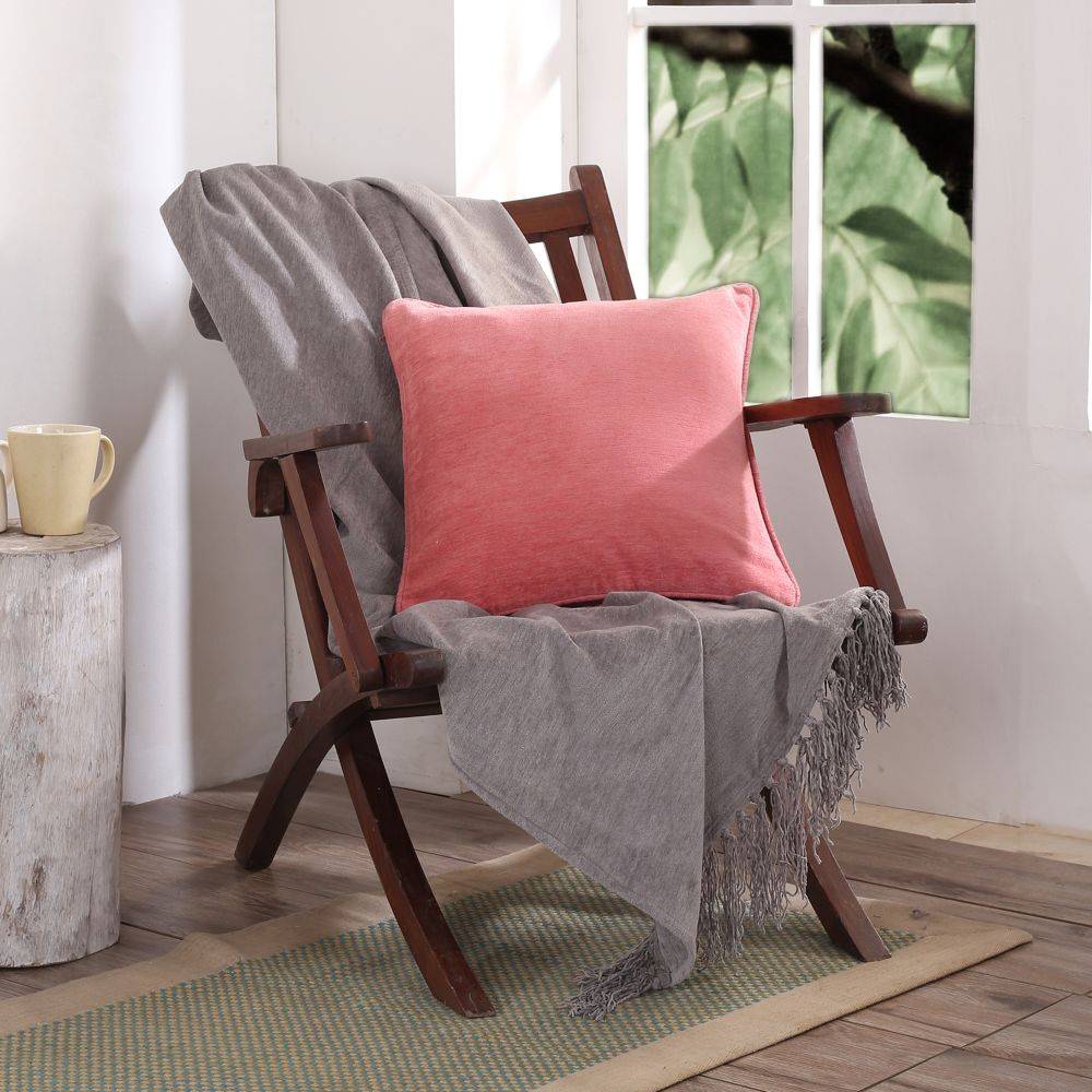 Maspar Colorart Jessica Solid 310gsm Cotton Pink Small Cushion Cover