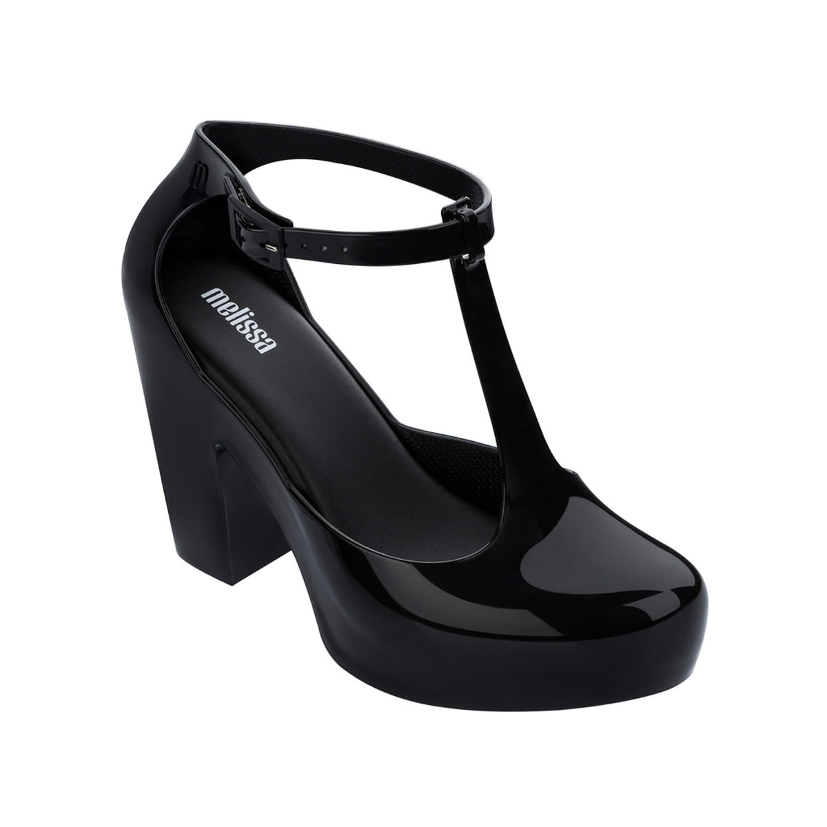 melissa black solid heels