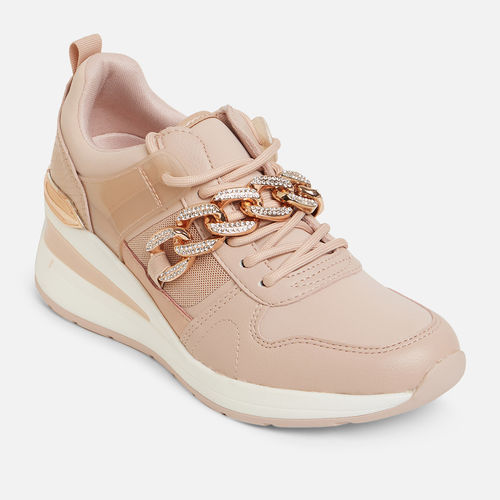 Aldo Zefira Synthetic Light Pink Sneakers (UK 2)