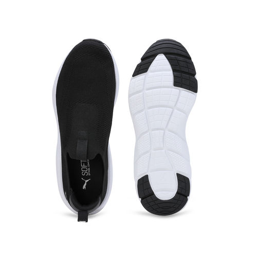 Puma Softride Flex Slip-on Knit Unisex Black Running Shoes