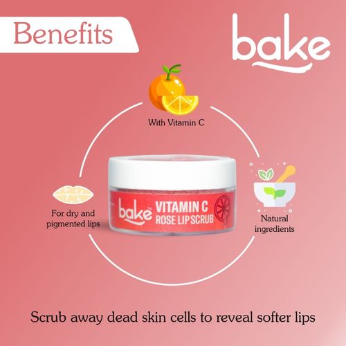 Buy Bake Vitamin C Rose Lip Scrub For Dark Lips & Pigmentation Online