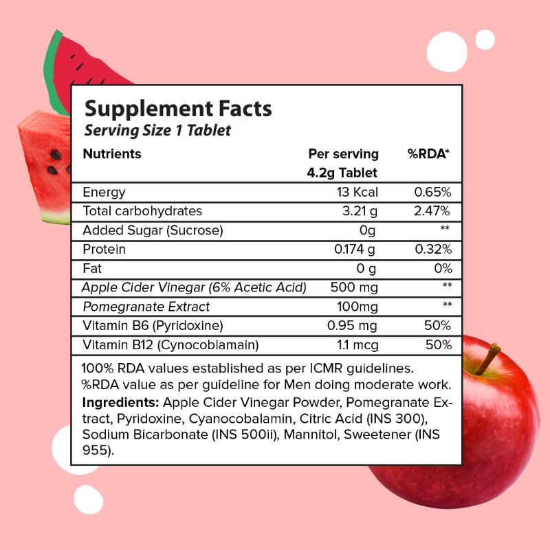 PLIX Apple Cider Vinegar EffervescentTablets for weight loss, Reduce