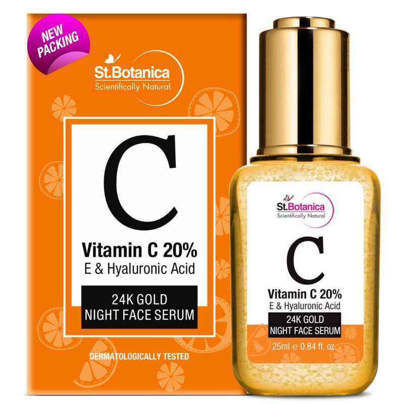 St.Botanica Vitamin C, E & Hyaluronic Acid 24k Gold Night Face Serum