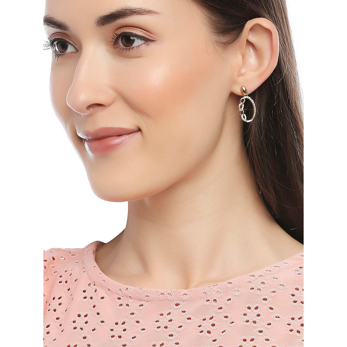 Buy Lilly & Sparkle Brass Gold Plated Cz Stone Studded Contemporary