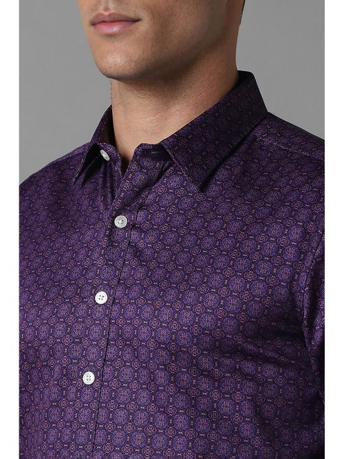 Buy Louis Philippe Men Purple Slim Fit Print Full Sleeves Formal Shirt  Online