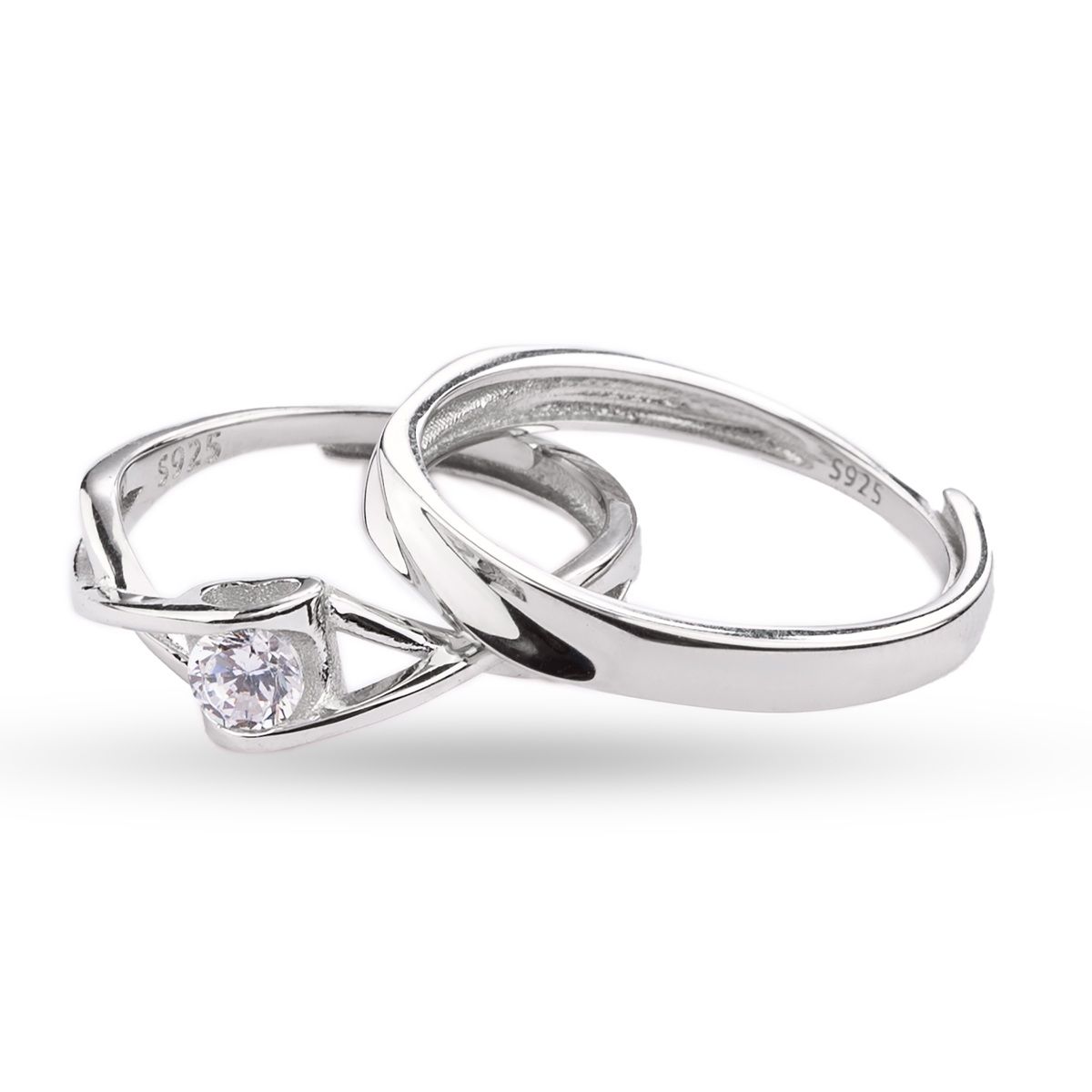 Interlocking Infinity Promise Rings for Couples, Polished + Brushed Finish Wedding  Ring Band… | Interlocking wedding rings, Couple wedding rings, Wedding ring  bands