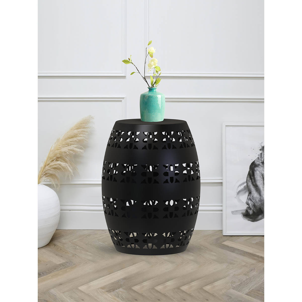 Metalsmith for Home Office Indoor and Outdoor Circular Iron Side & Bedside Table