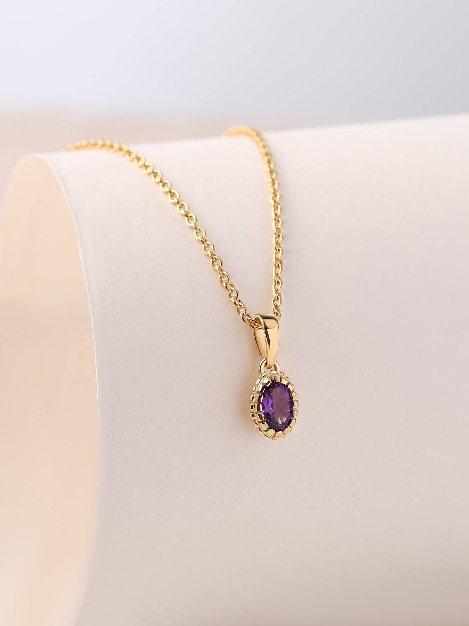 Ornate Jewels 925 Silver Yellow Gold Natural Amethyst Adjustable Necklace for Women & Girls