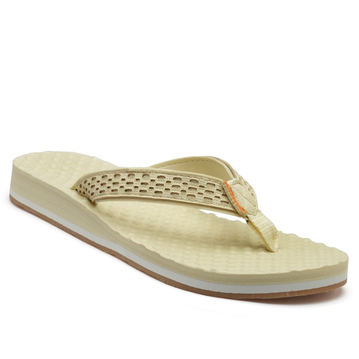 Buy SOLETHREADS Acc Pressure Beige Solid Women Flip Flop Online