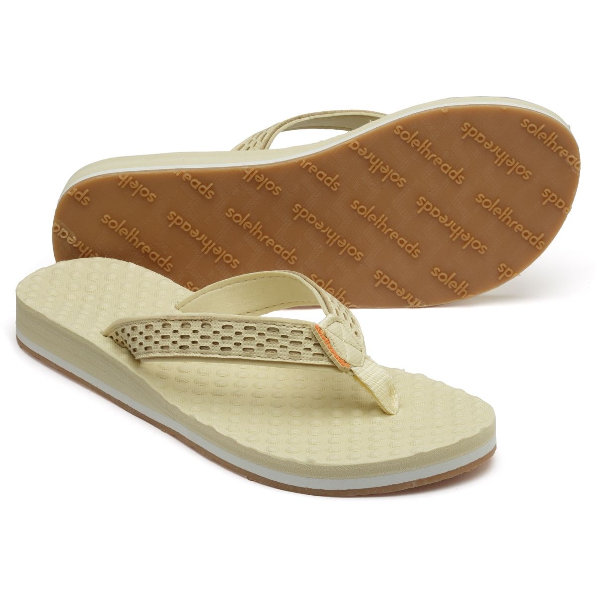 Buy SOLETHREADS Acc Pressure Beige Solid Women Flip Flop Online