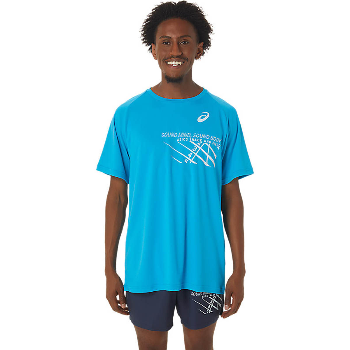 Buy ASICS Finish Line Graphic Ss Blue Men s T Shirt Online