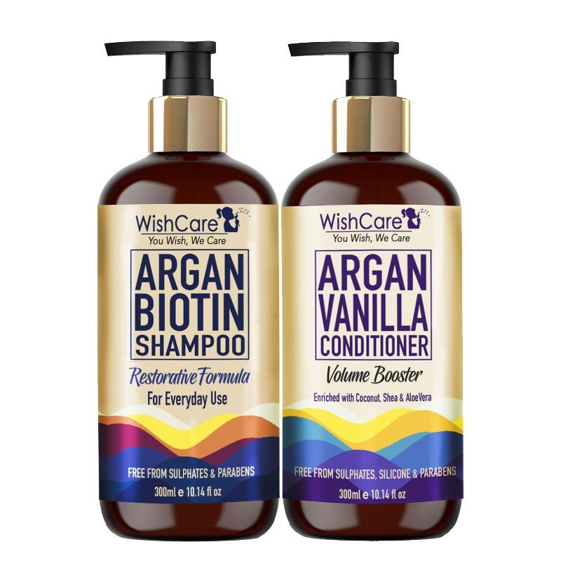 Wishcare Argan Biotin Shampoo And Argan Vanilla Conditioner