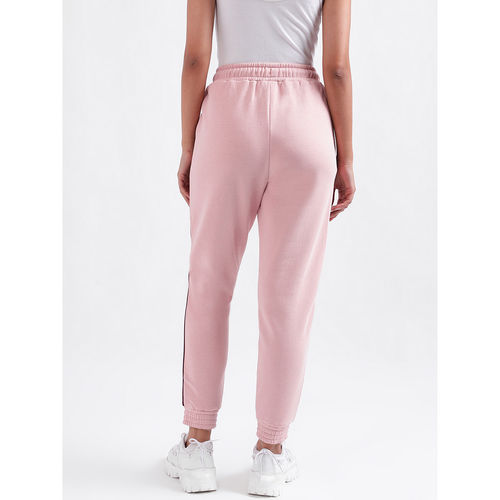 Buy ELLE Women Pink Solid Relaxed Fit Joggers Online