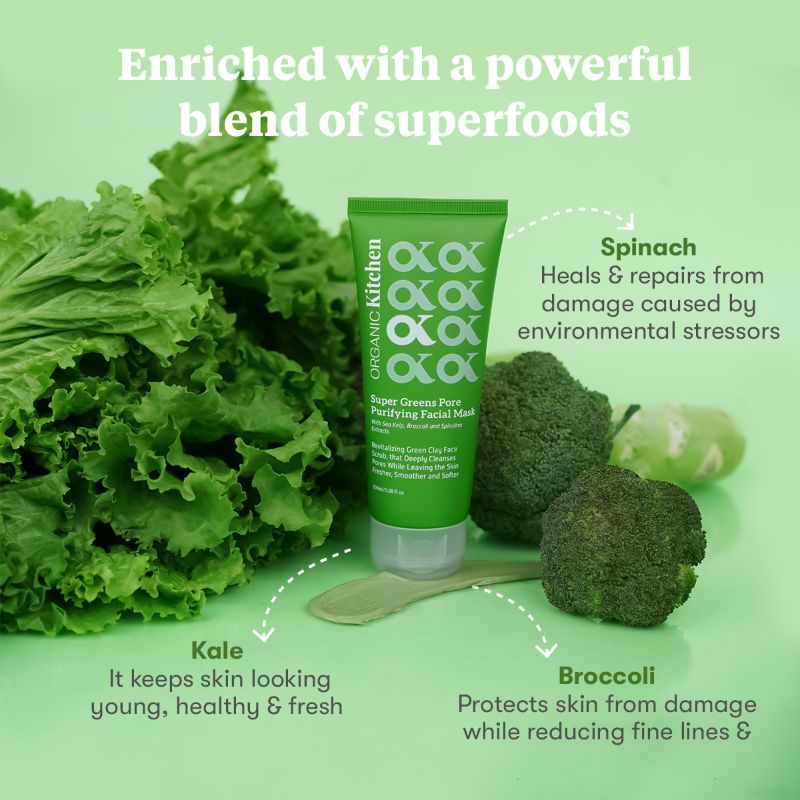 Organic Kitchen Super Greens Pore Purifying Facial Mask With French