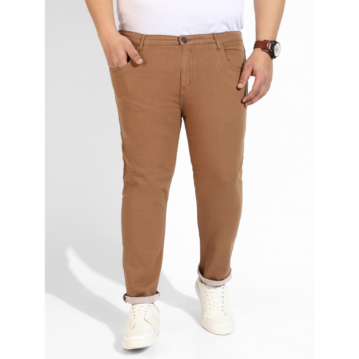 ZW COLLECTION STRAIGHT-LEG MID-RISE CROPPED JEANS - Brown | ZARA India