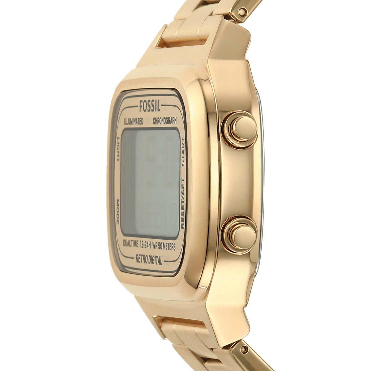 Fossil Retro Digital Gold-Tone Stainless Steel Men's Watch