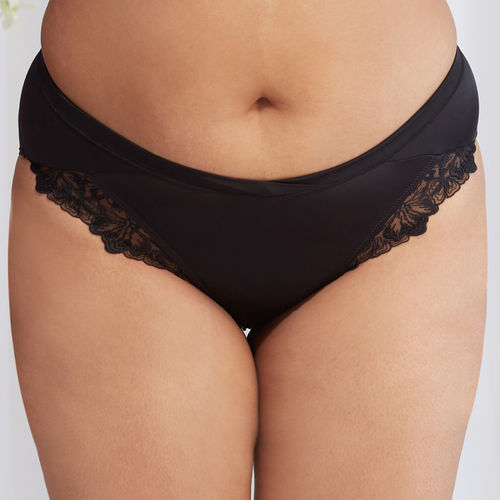 Buy Nykd by Nykaa V Cut Lace Hipster Panty Nyp343 Black Online