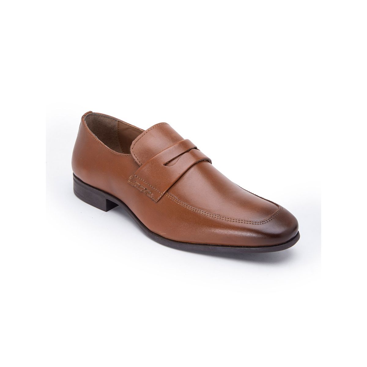 Allen Cooper Tan Leather Formal Shoes - 9