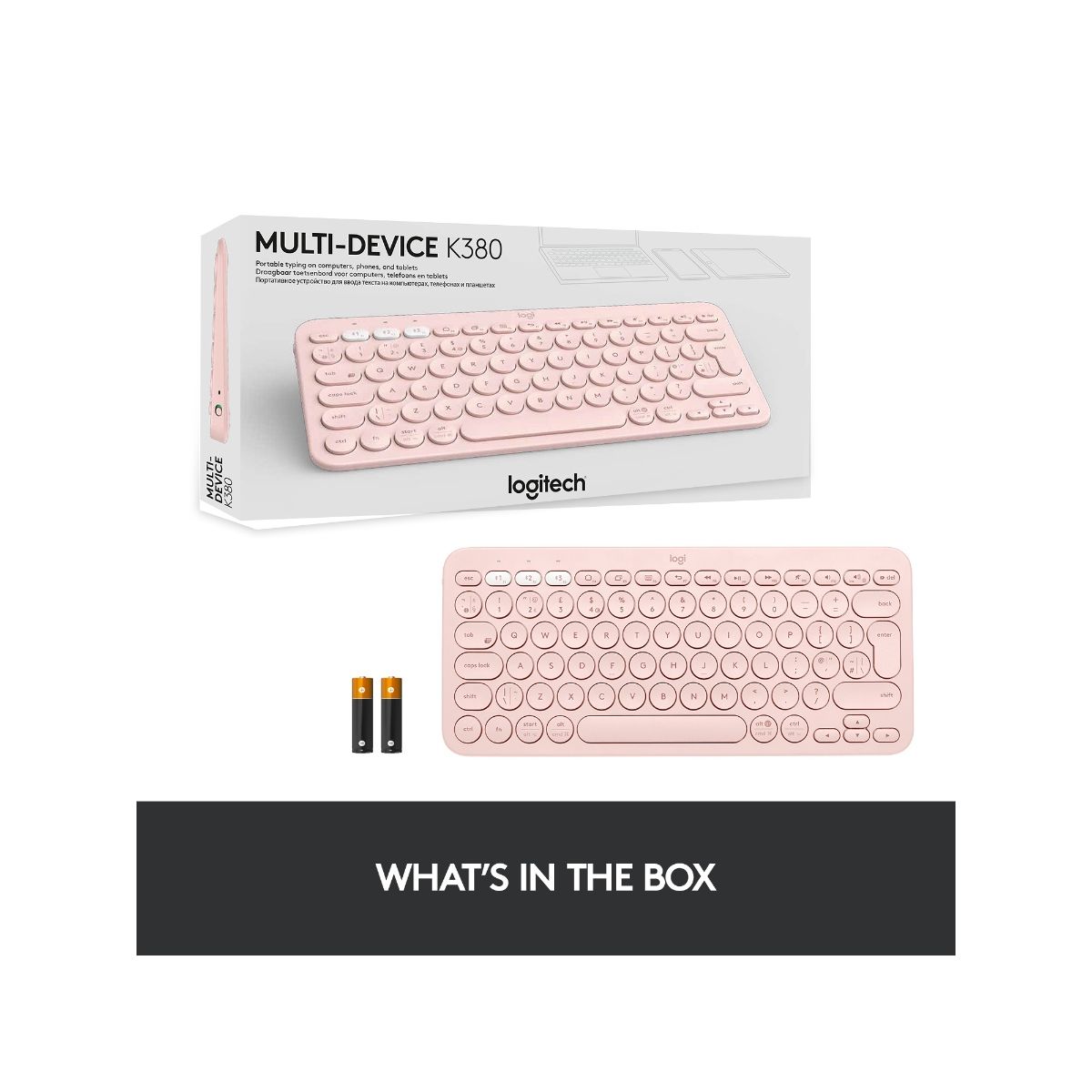 Logitech (K380) MultiDevice Bluetooth Keyboard for PC, Laptop, Windows