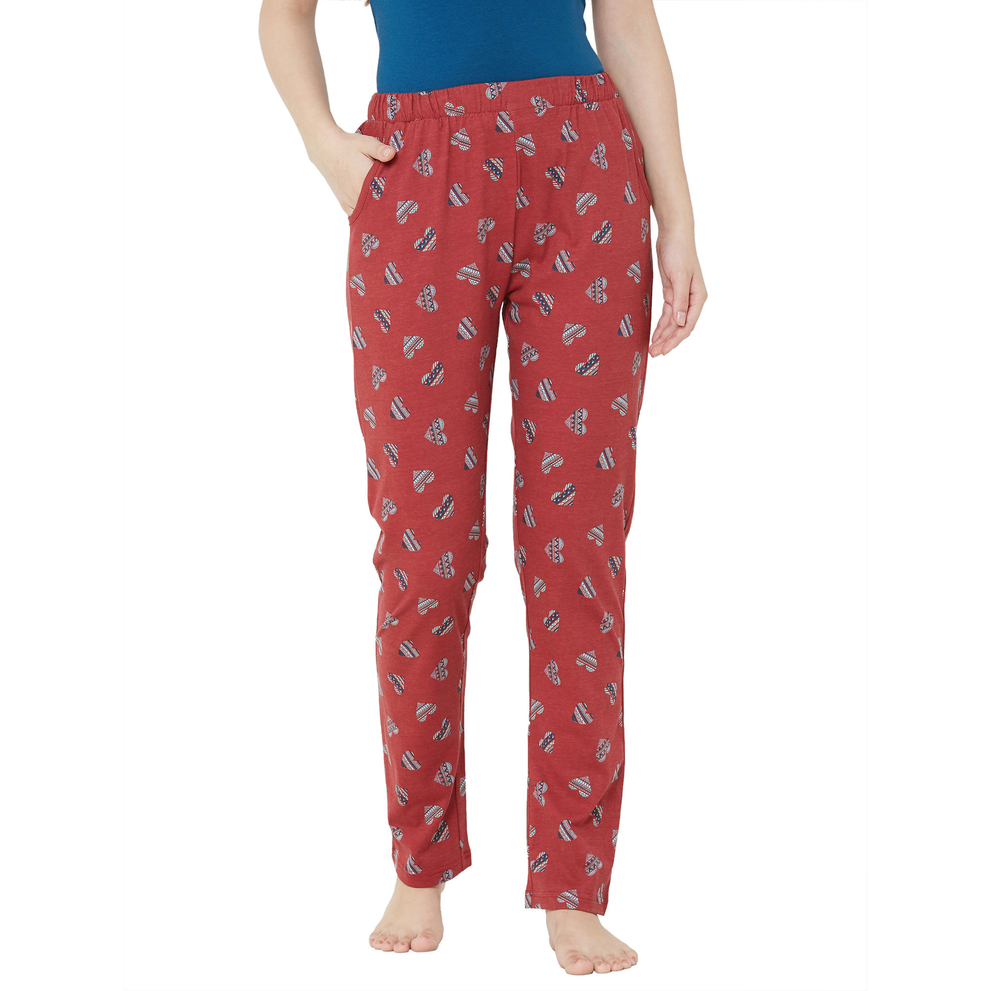 Sweet Dreams Women s Printed Cotton Rich Sleepwear Pyjamas Red S F LLP 1149B PRINT 38