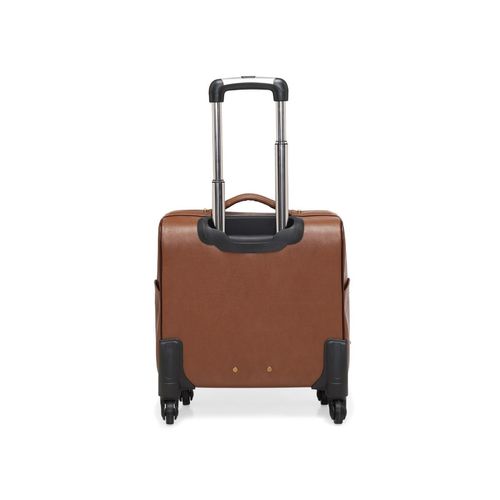 MBOSS Faux Leather 4 Wheel Overnighter Laptop Trolley Travel Bag (Tan) At Nykaa, Best Beauty Products Online