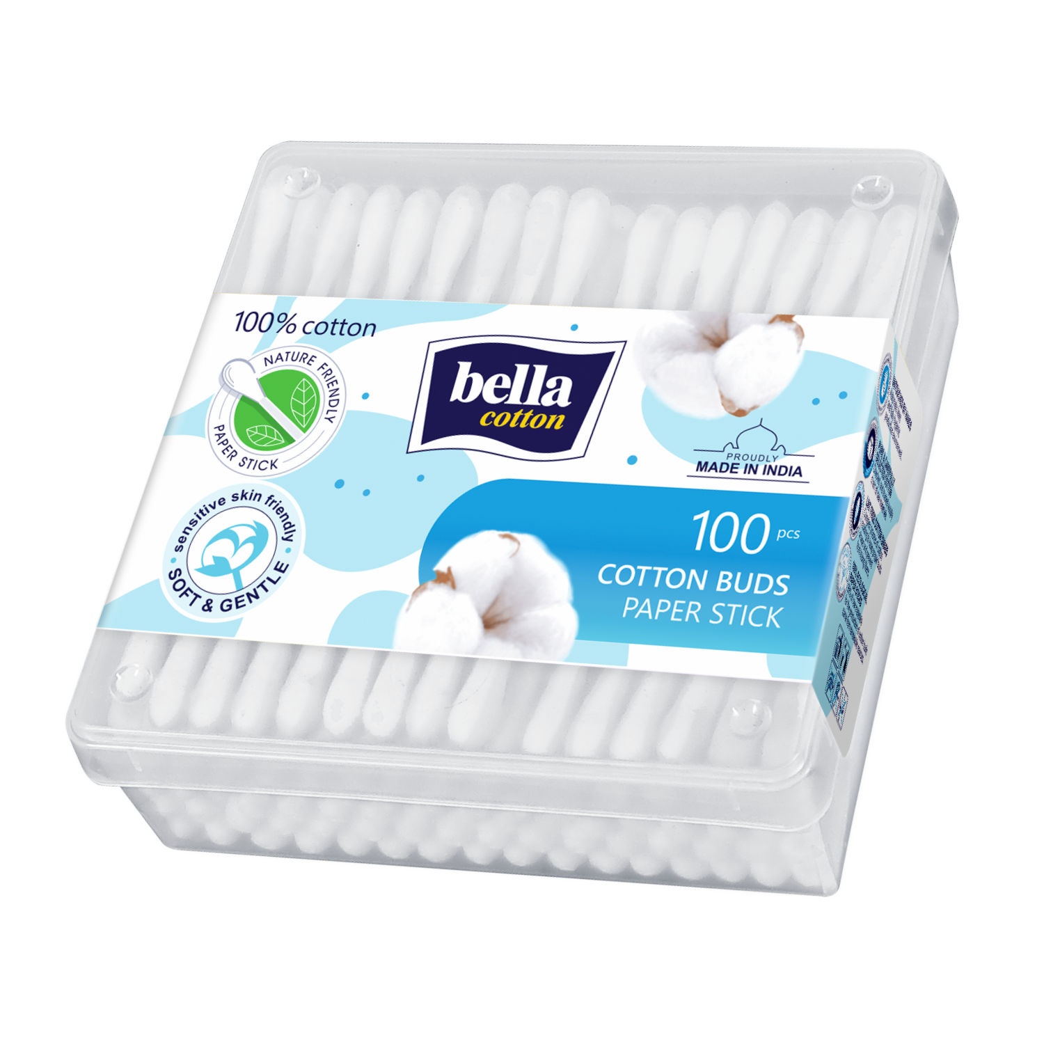 Bella Cotton Buds Plastic Box A100