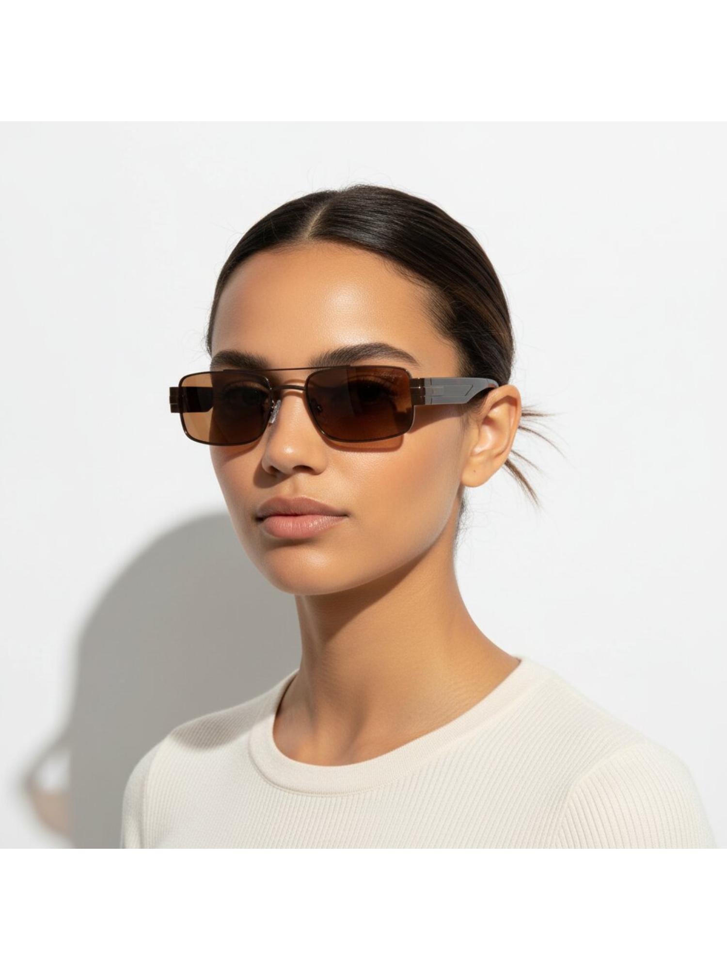 Buy Vintage Unisex Chapter Brown Lens Sunglasses (55) Online