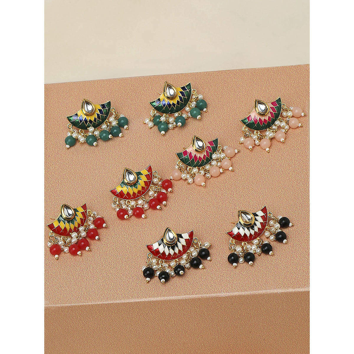 OOMPH Meenakari Ethnic Drop Earrings