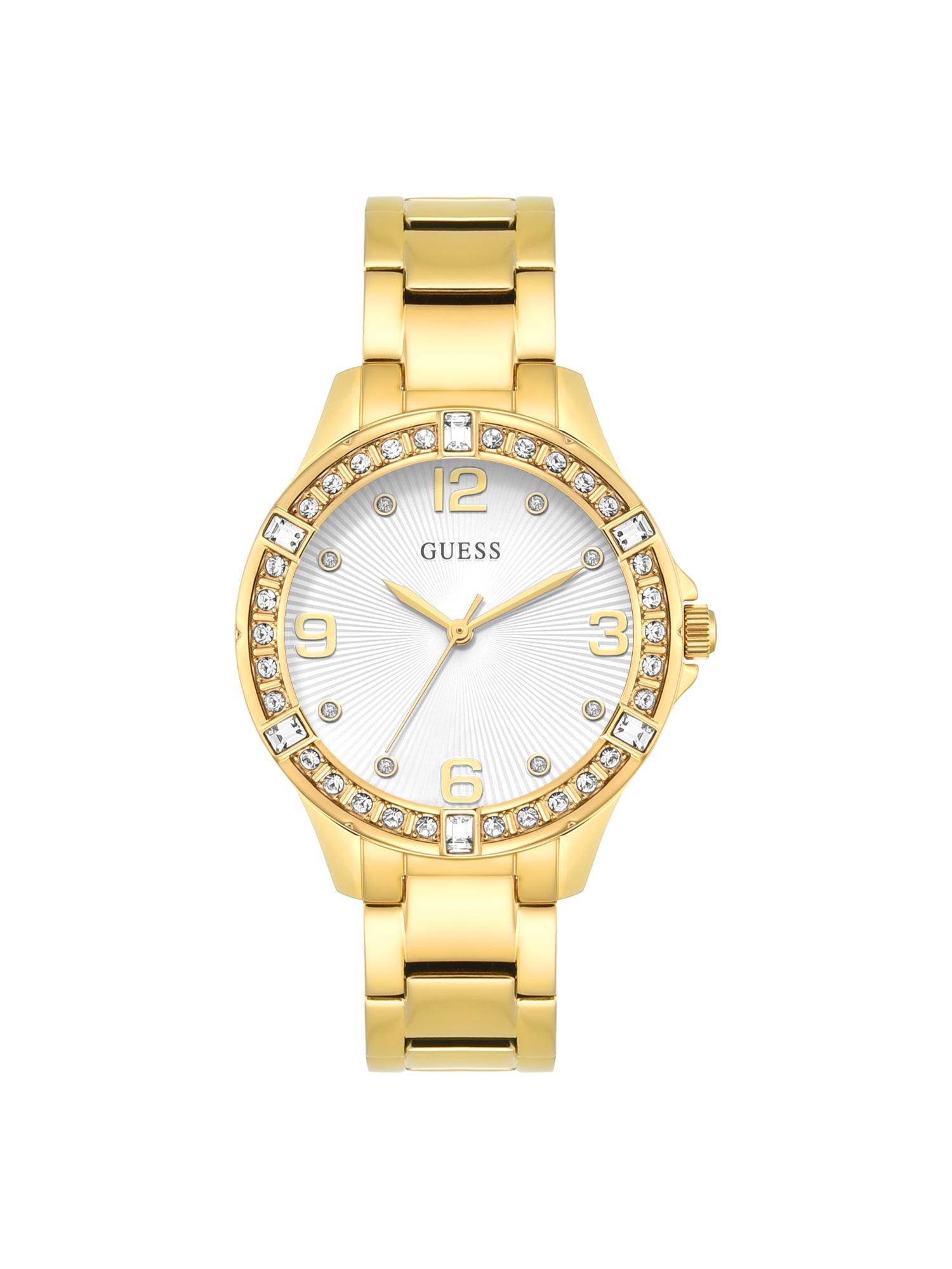 Guess Women White Round Stainless Steel Dial Analog Watch-U1349L2M