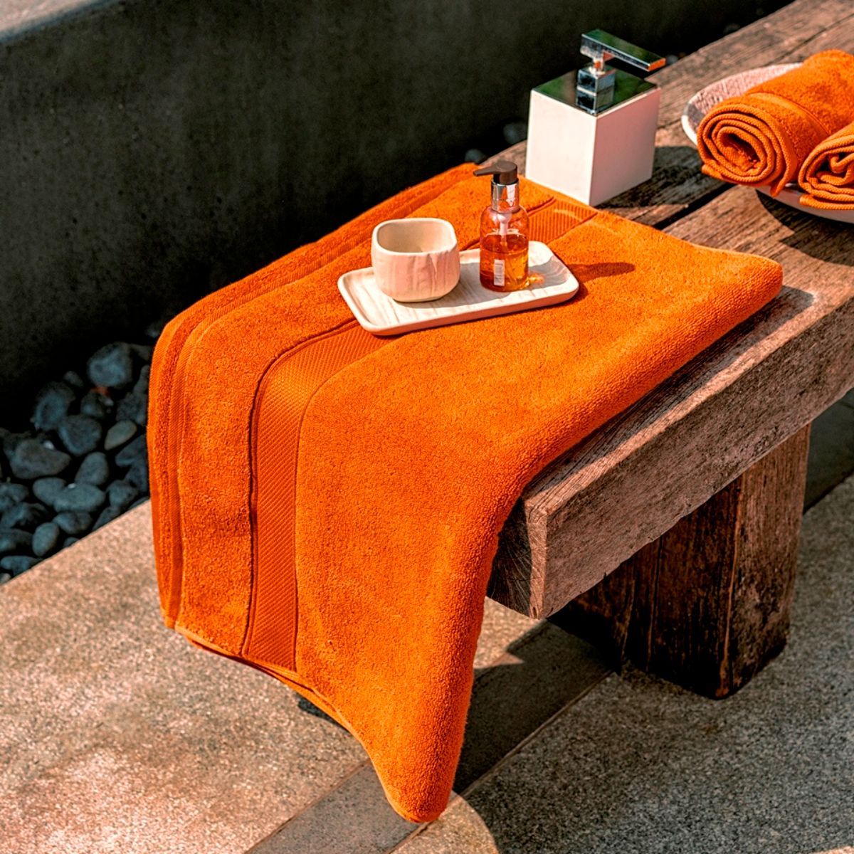 Orange best sale bath sheet