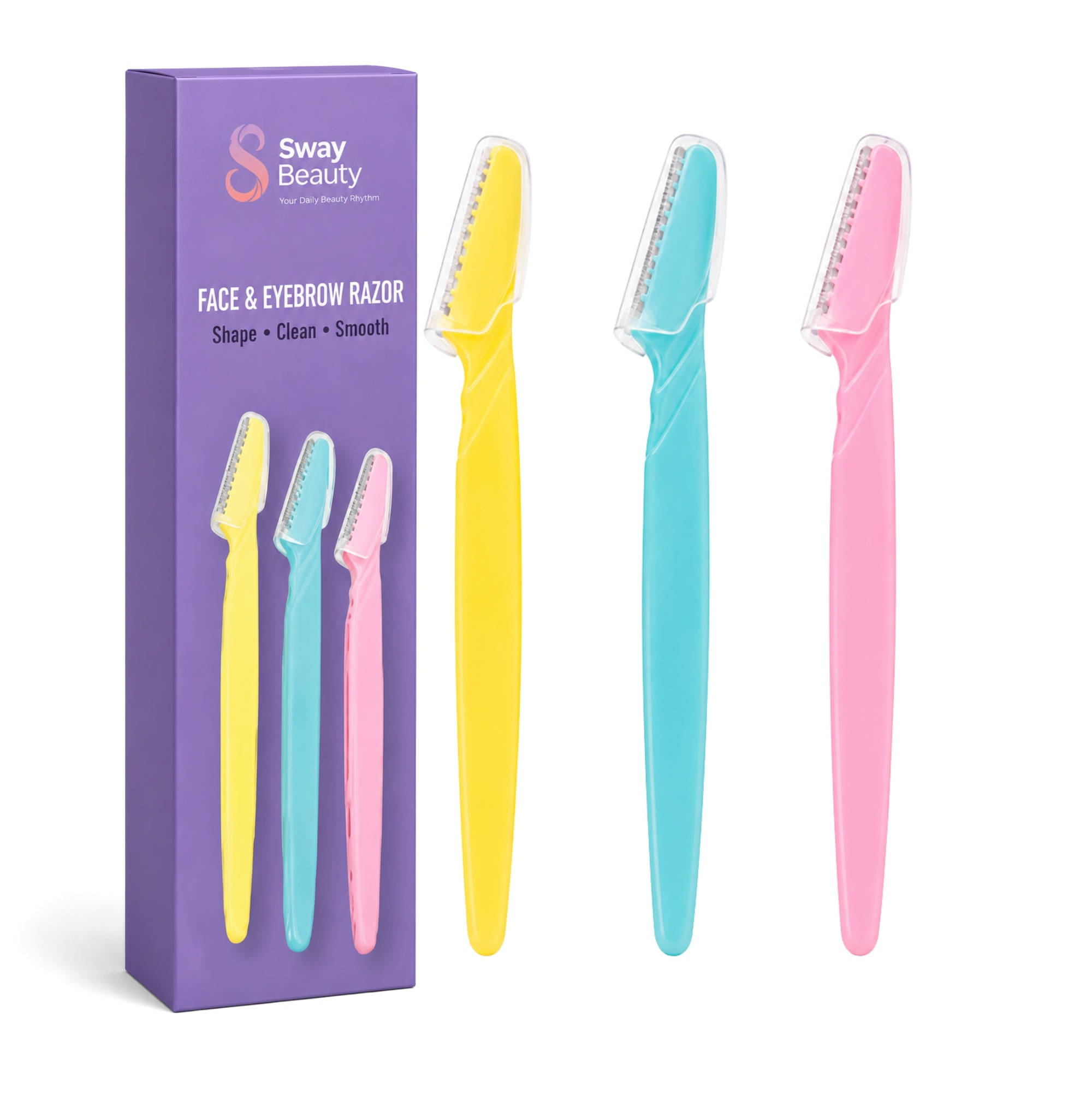 Sway Beauty Face & Eyebrow Razor Set - Face & Body Hair Removal Razor For Women (Pack Of 3)
