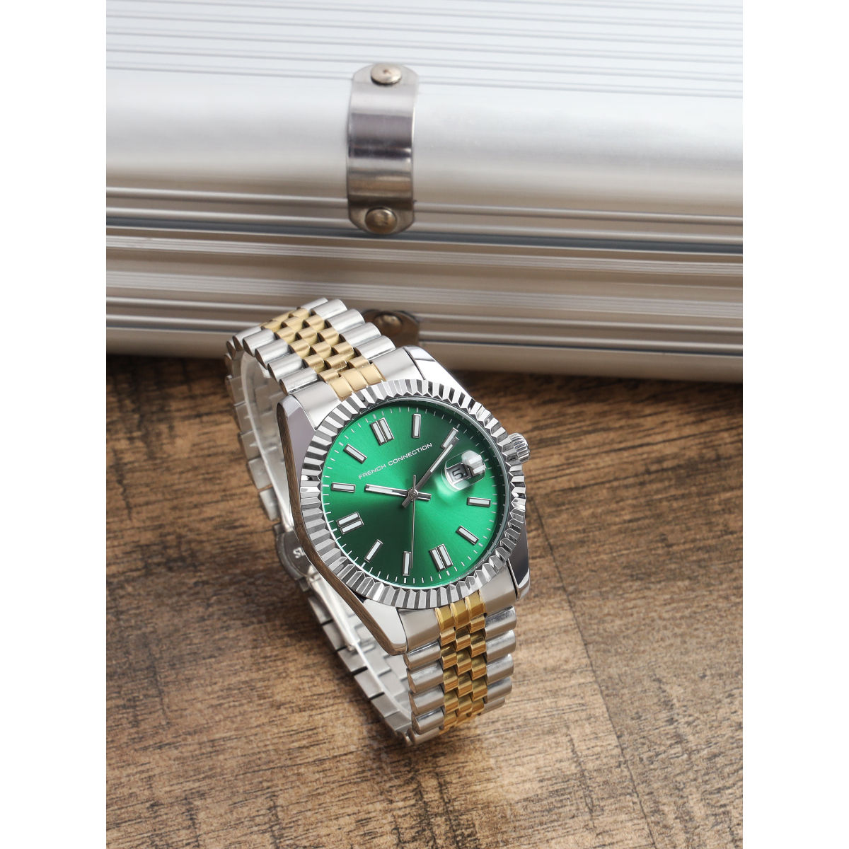 French Connection Men Lumine Green Dial Analog Watch FCP41TM-GR (M)