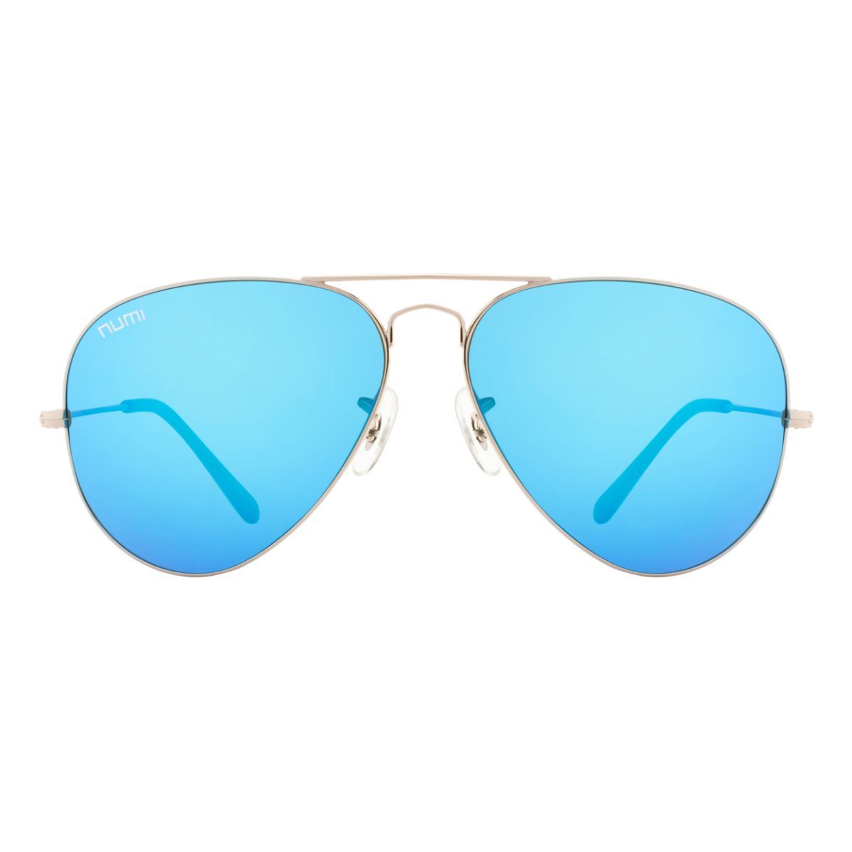 UV Protection, Mirrored Aviator Sunglasses (57) (For Men & Women, Sky Blue)