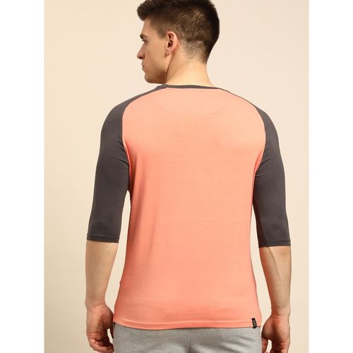 Buy Being Human Mens Regular Fit Colorblock T-Shirt Coral Online