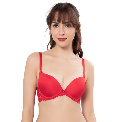 Buy Amante Solid Padded Wired Demi Coverage Level-2 Push Up Bra Online