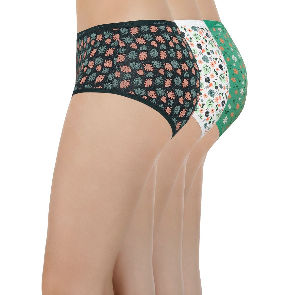 Buy Amante Printed Three Fourth Coverage Low Rise Hipster Panties Pack Of 3 Online 2896