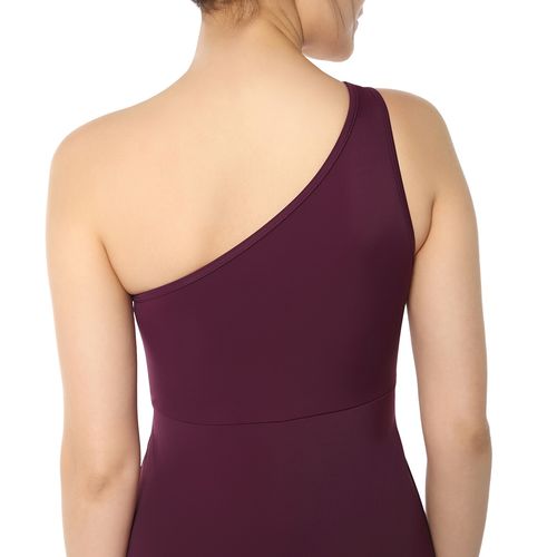 Buy Amante Solid Padded Sleeveless One Shoulder Swimdress Online