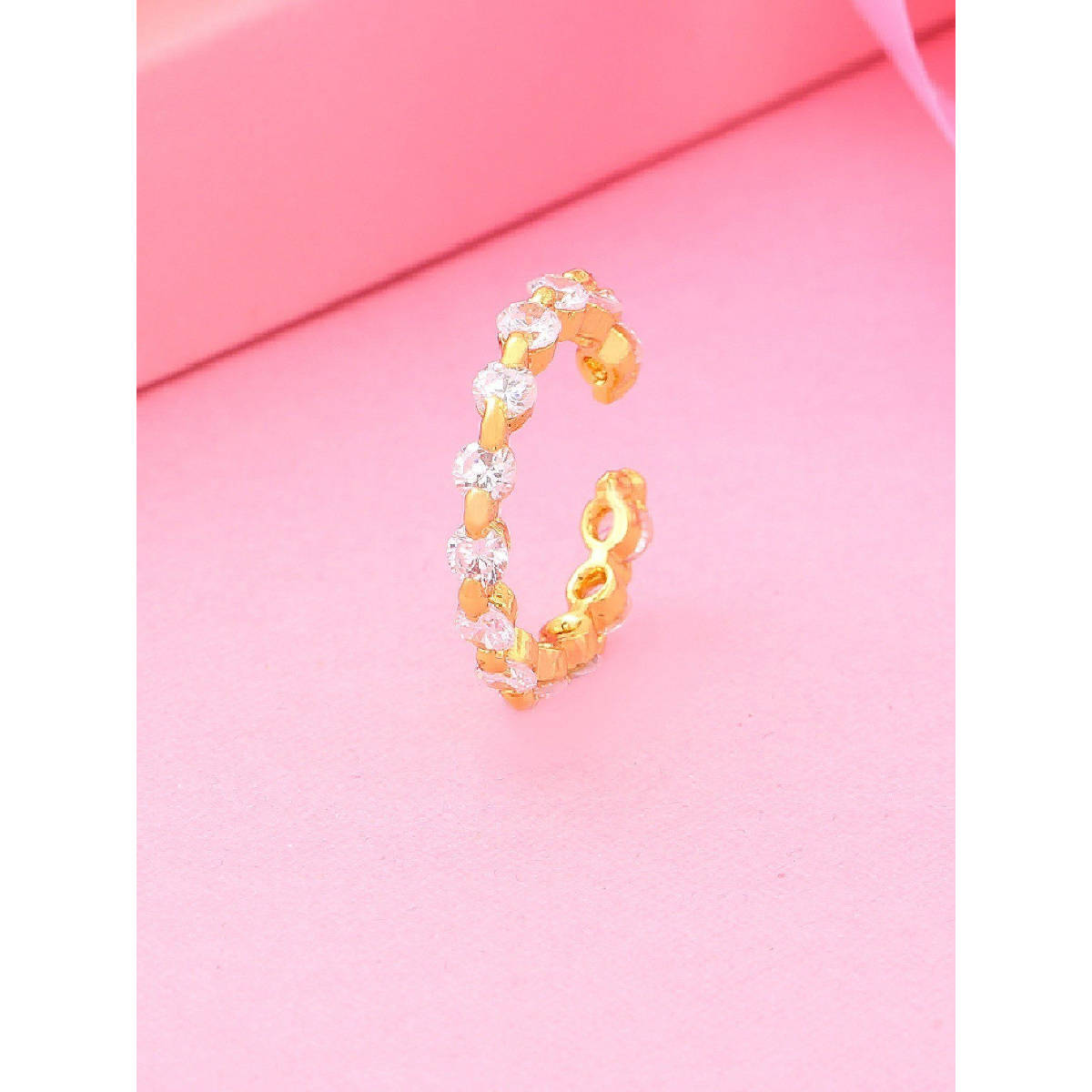 Estele Gold Plated CZ Elegant Ring for Women