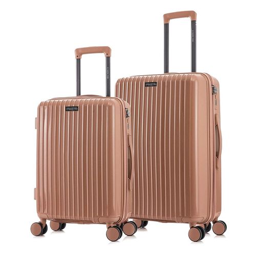 Nasher Miles Pondicherry Hard-Side Polypropylene Rose Gold Trolley Bags  (Pack of 2)