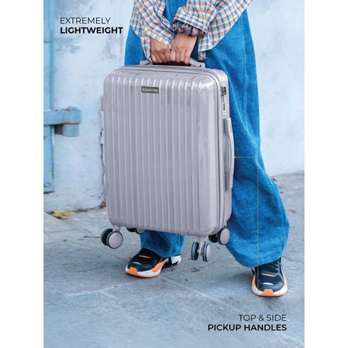NASHER MILES Hard-Side Polypropylene Cabin Luggage Bag Dark Grey
