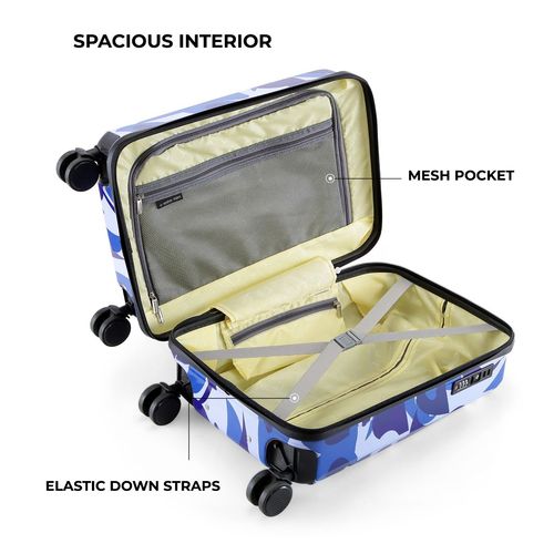 Buy Nasher Miles Manali Polycarbonate Blue Multicolor Trolley Bag