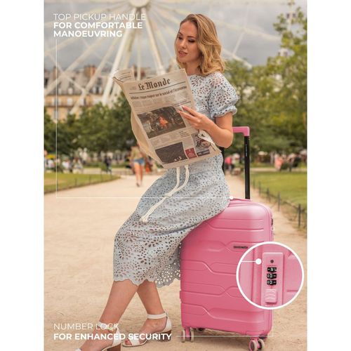 Buy Nasher Miles Paris Hard-Sided Polypropylene Pink Trolley Bag