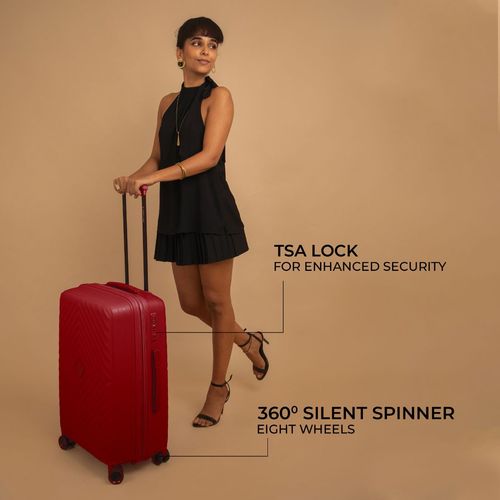 Nasher Miles Antwerp Polypropylene Maroon Trolley Bags (Pack of 2)