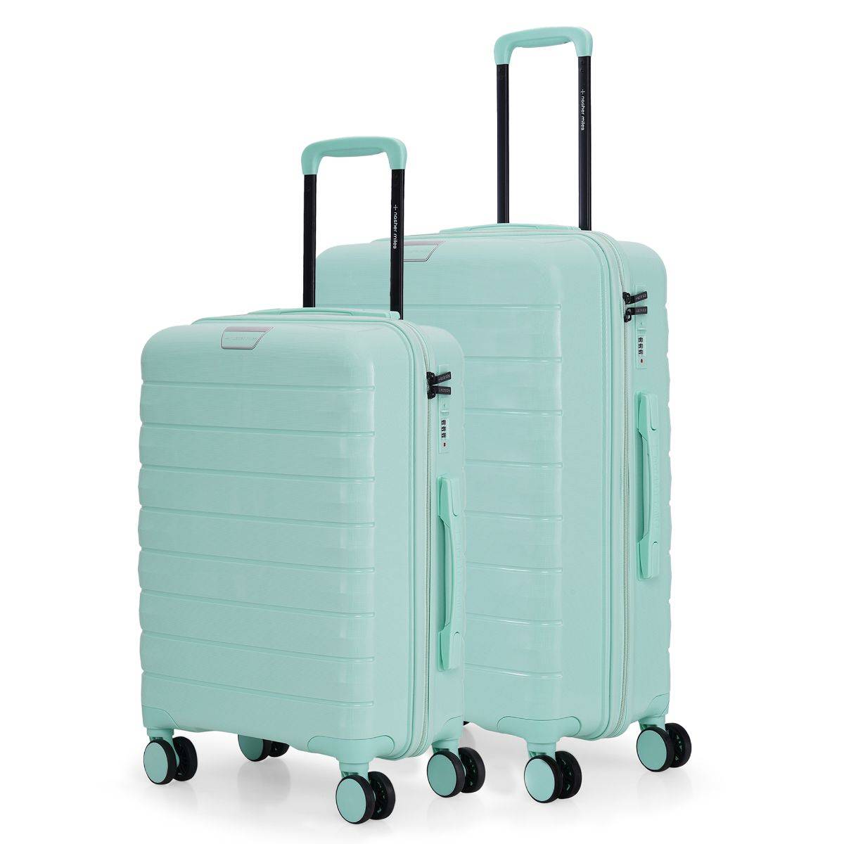 Nasher Miles Vienna Hard-Sided Polypropylene Cool Mint Trolley Bags (Pack of 2)