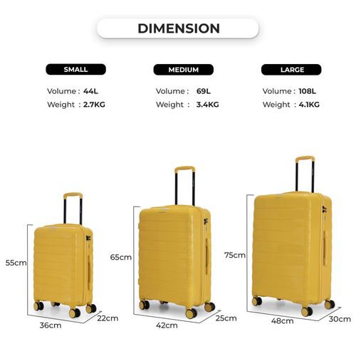 Buy Nasher Miles Vienna Hard-Sided Polypropylene Mustard Yellow