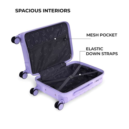 Buy Nasher Miles Vienna Hard-Sided Polypropylene Purple Trolley