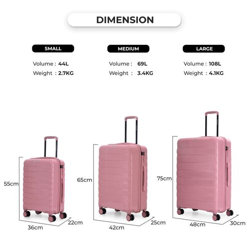 Buy Nasher Miles Vienna Hard-Sided Polypropylene Pink Trolley Bag