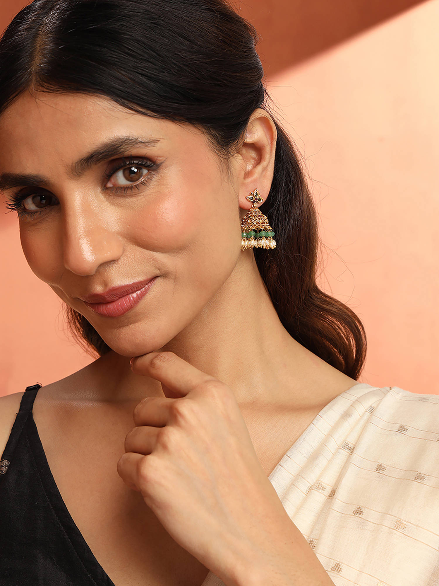Fabindia Metal Jhumka Multi-Color Earrings