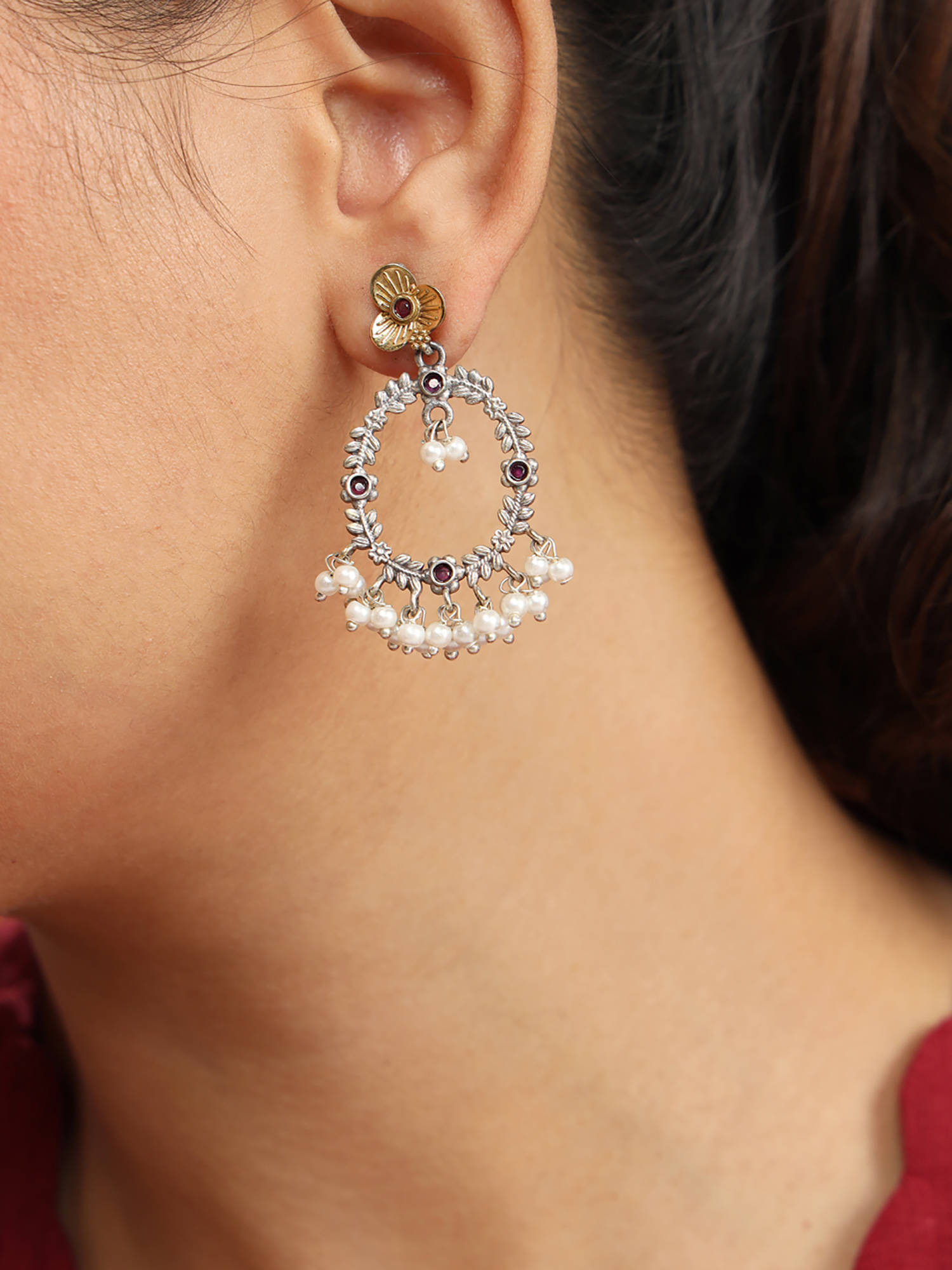 Fabindia Metal Dangler Multi-Color Earrings